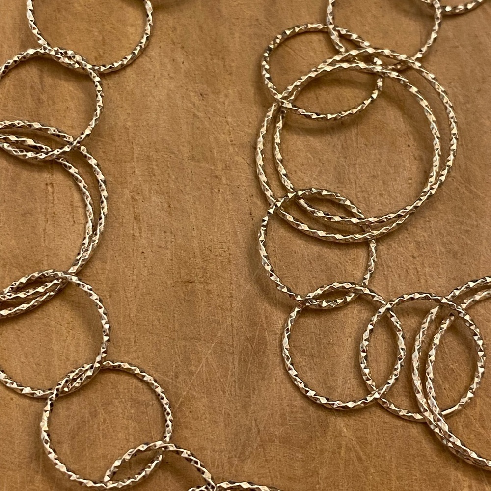 Gorgeous and long vintage 925 sterling silver interlocking circles necklace - Picture 3 of 13